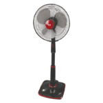 3D SILENT WIND 16" Stand Fan Black and Red