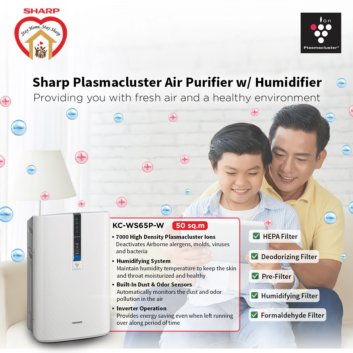 sharp air purifier kc ws65p w
