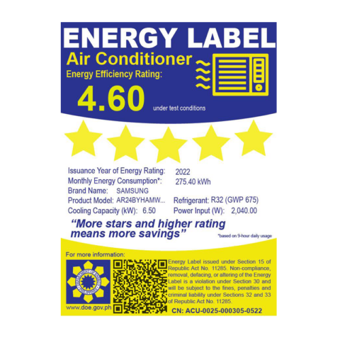 Samsung WindFree Comfort 2.5HP Split Type Inverter Airconditioner AR24BYHAMWKNTC - Image 2