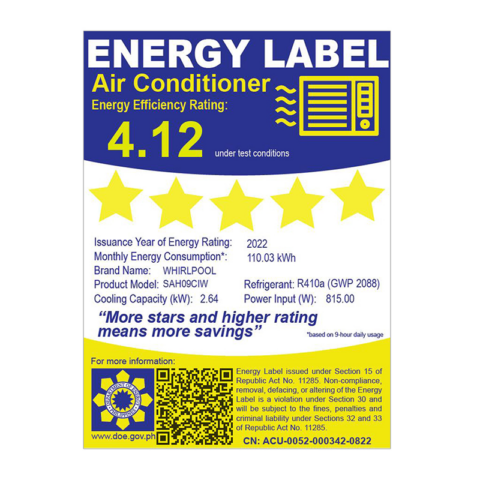Whirlpool SAH-09CIW 1.0 HP Split Type Airconditioner - Image 2