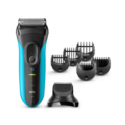 Braun 3010BT Series 3 Wet Dry Shaver with Trimmer Head and 5 Combs
