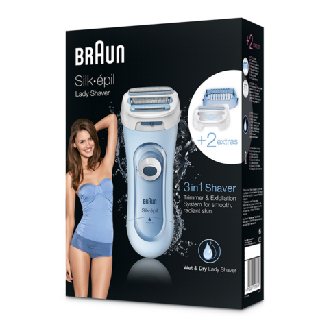 Braun LS5160 Silk-Épil Lady Shaver Wet & Dry 3-in-1 Shaver with 2 Extras - Image 4