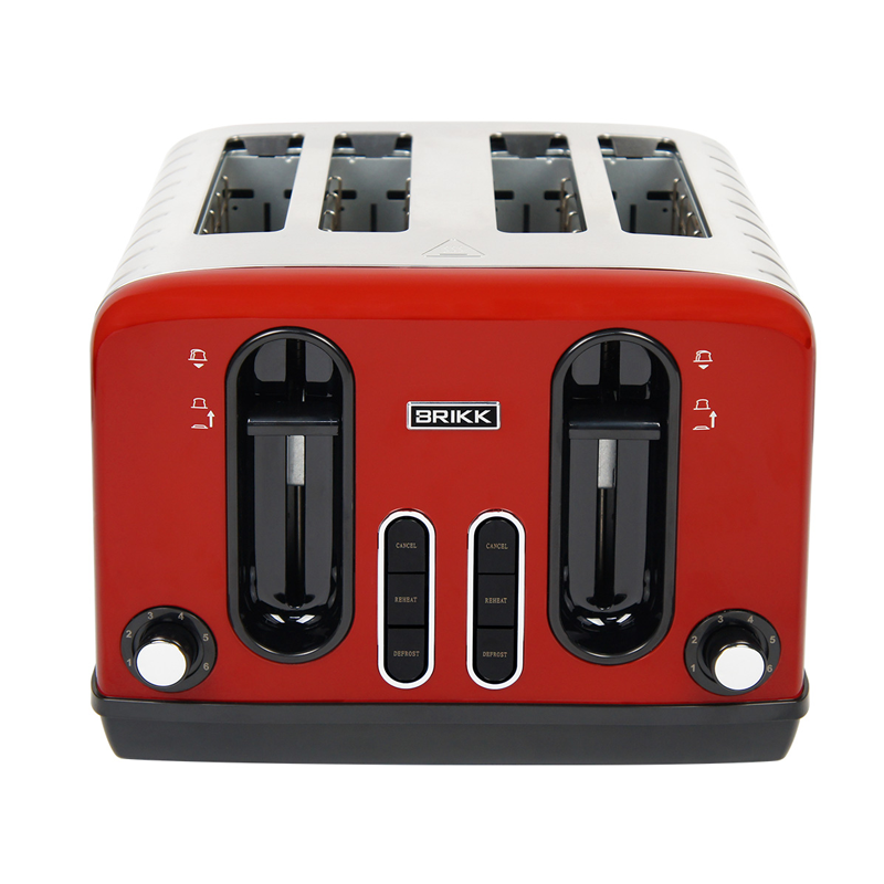 Brikk BHPTSSRD Red 4-Slice Pop-Up Toaster