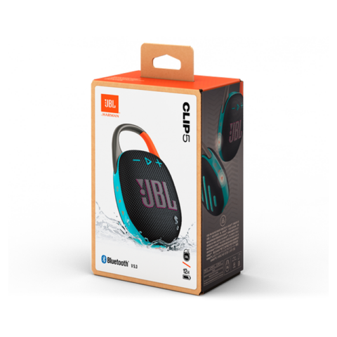 JBL Clip 5 Ultra Black Orange Portable and Waterproof Bluetooth Speaker - Image 9