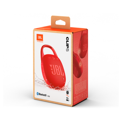 JBL Clip 5 Ultra Red Portable and Waterproof Bluetooth Speaker - Image 8