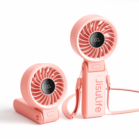 JisuLife LIFE 7 5000mAh Handheld Fan Pink - Image 3
