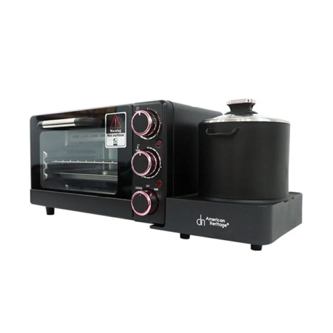 American Heritage AHBK-6295 Multifunctional Breakfast Maker Black - Image 2