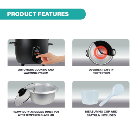 American Heritage AHRC-6076 1.8 Liters Rice Cooker - Image 7