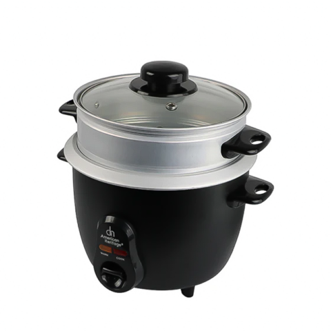American Heritage AHRCS-6210 1.0 Liter Rice Cooker With Steamer - Image 2