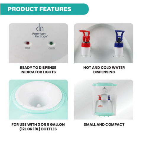 American Heritage AHWD-6162 Table Top Water Dispenser - Image 6