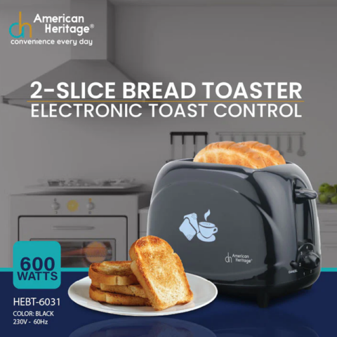 American Heritage HEBT-6031 2-Slice Bread Toaster - Image 5