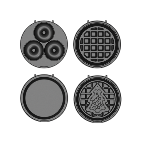 Tough Mama NTM-MINI3IN1 3-in-1 Waffle Maker Green - Image 2