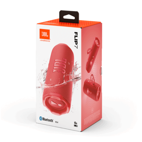 JBL Flip 7 Red Portable Waterproof and Drop-proof Bluetooth Speaker - Image 7