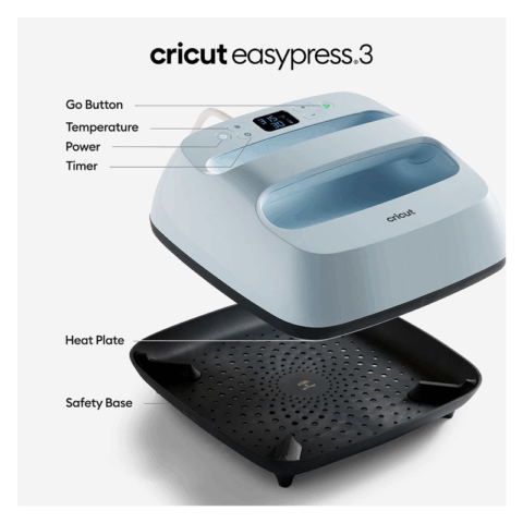 Cricut Easy Press 3 Zen Blue 9in x 9in Heat Press Machine - Image 2