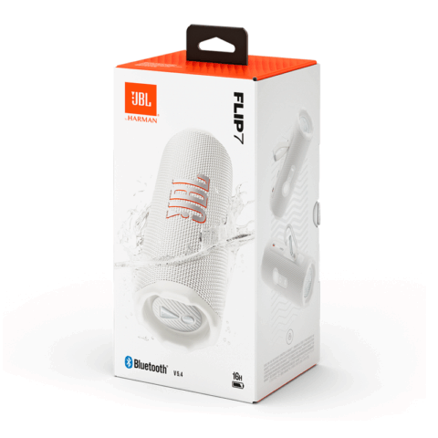 JBL Flip 7 White Portable Waterproof and Drop-proof Bluetooth Speaker - Image 7