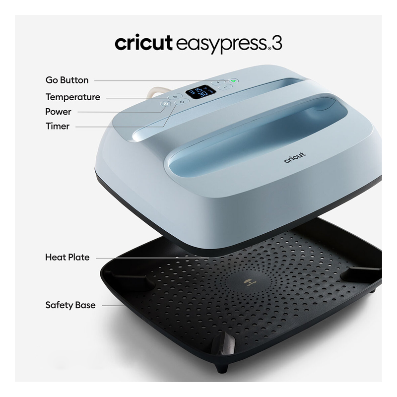 Cricut Easy Press 3 Zen Blue 12in x 10in Heat Press Machine - Image 2