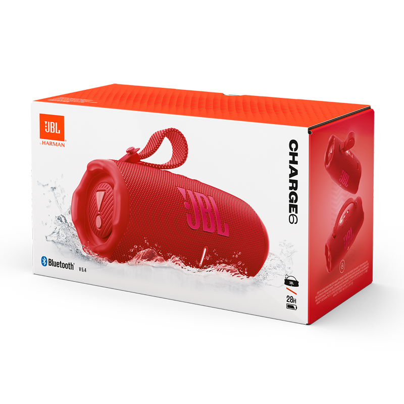 JBL CHARGE 6 Red Portable Waterproof and Drop-off Bluetooth Speaker - Image 9