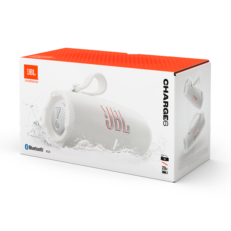 JBL CHARGE 6 White Portable Waterproof and Drop-off Bluetooth Speaker - Image 8