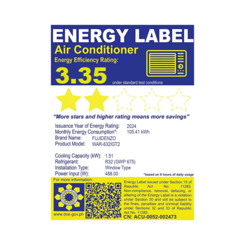 Fujidenzo WAR-632IGT2 0.6 HP Window Type Airconditioner - Image 3