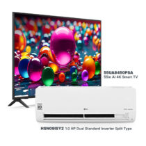 LG LG UHD 55in AI 4K Smart TV 55UA8450PSA + LG Dual Inverter Split Type Aircon 1.0 HP HSN09ISY2 BUNDLE