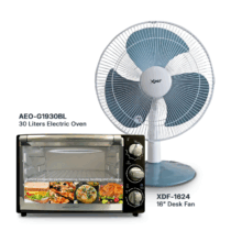 American Home AEO-G1930BL 30L Electric Oven + XDF-1624 16″ Desk Fan BUNDLE