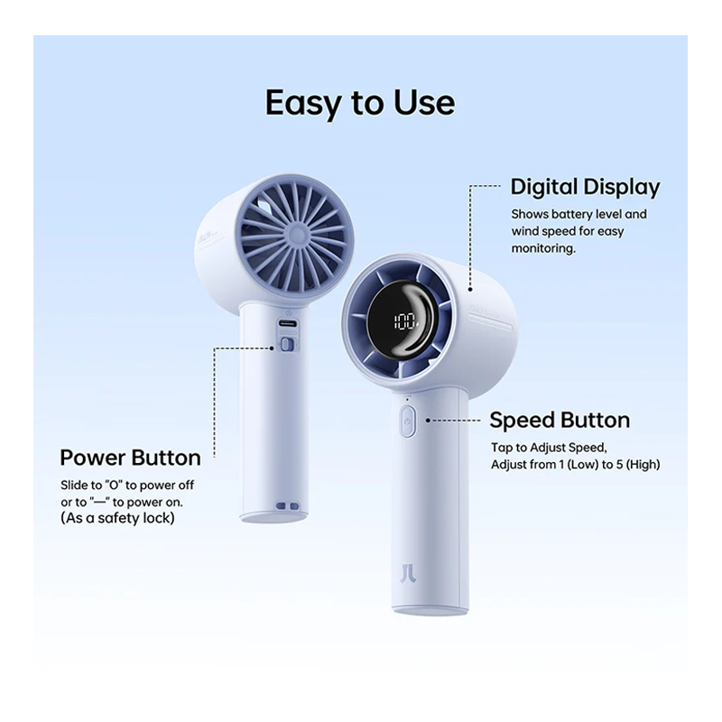 JisuLife LIFE 10 4000mAh Handheld Fan Blue - Image 6
