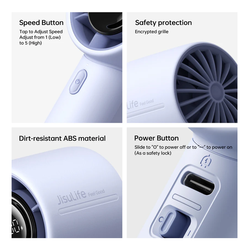 JisuLife LIFE 10 4000mAh Handheld Fan Blue - Image 7