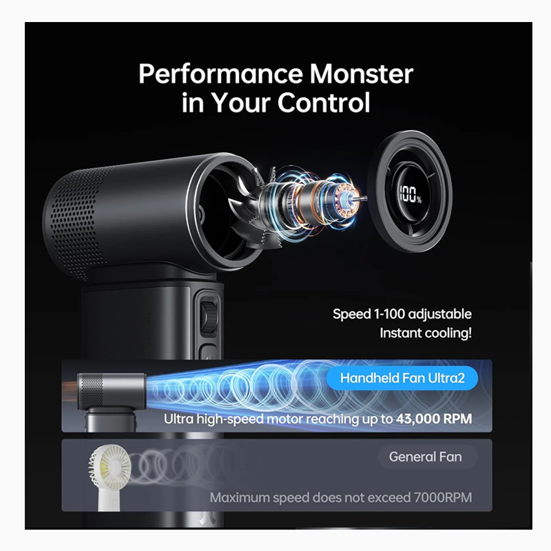 JisuLife ULTRA 2 9000mAh Handheld Fan Grey - Image 4