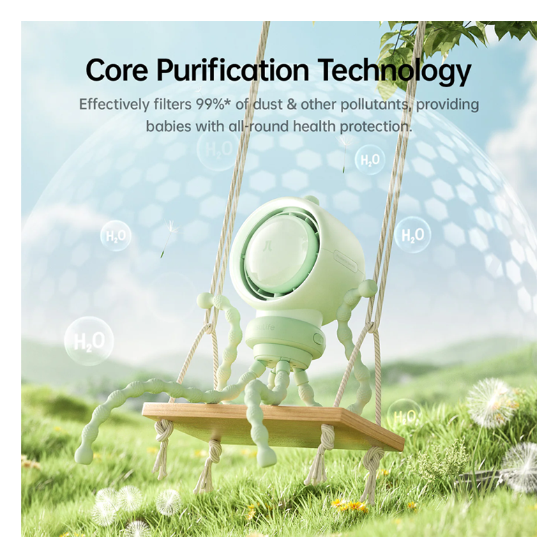 JisuLife LIFE 2S 5000mAh Stroller Fan Green - Image 2
