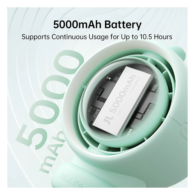 JisuLife LIFE 2S 5000mAh Stroller Fan Green - Image 5