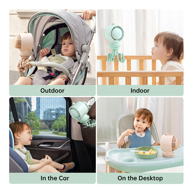 JisuLife LIFE 2S 5000mAh Stroller Fan Green - Image 9