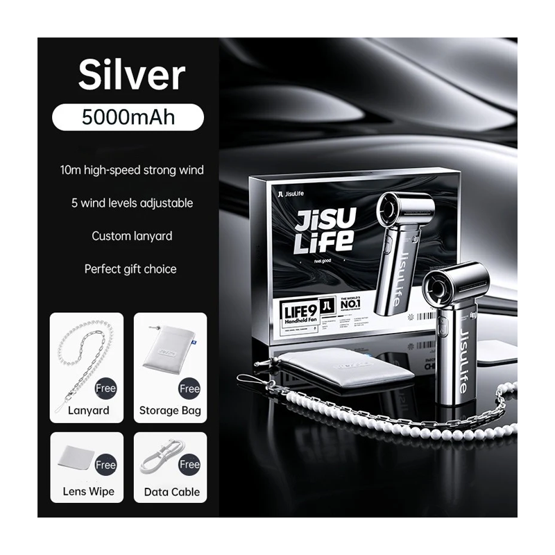 JisuLife LIFE 9 Chrome 5000mAh Handheld Fan - Image 6