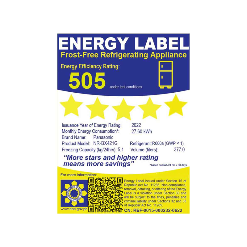 Panasonic NR-BX421HWKP 13.3cu.ft. Two-Door Bottom Mount Refrigerator - Image 3