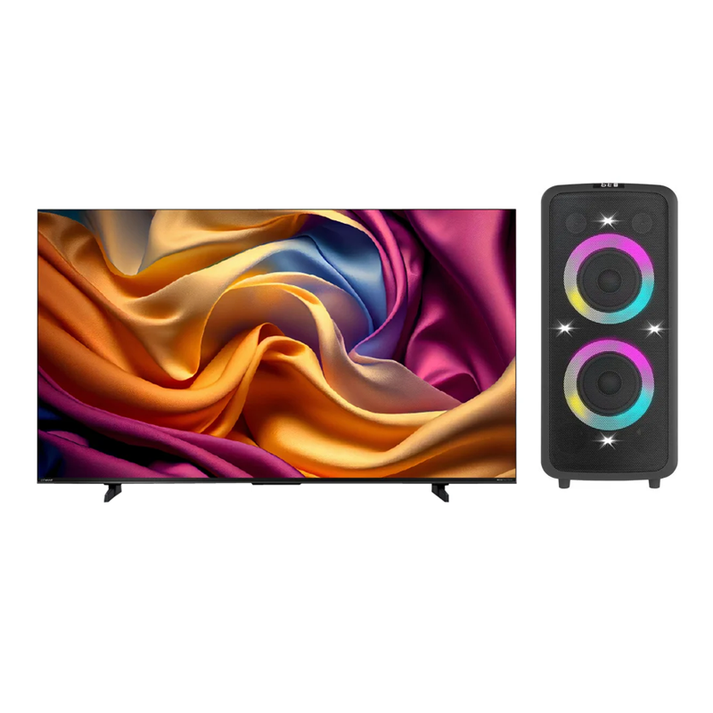 Devant 55QUHV06 55in Quantum UHD TV + RAVE 501 Portable Party Speakers - BUNDLE