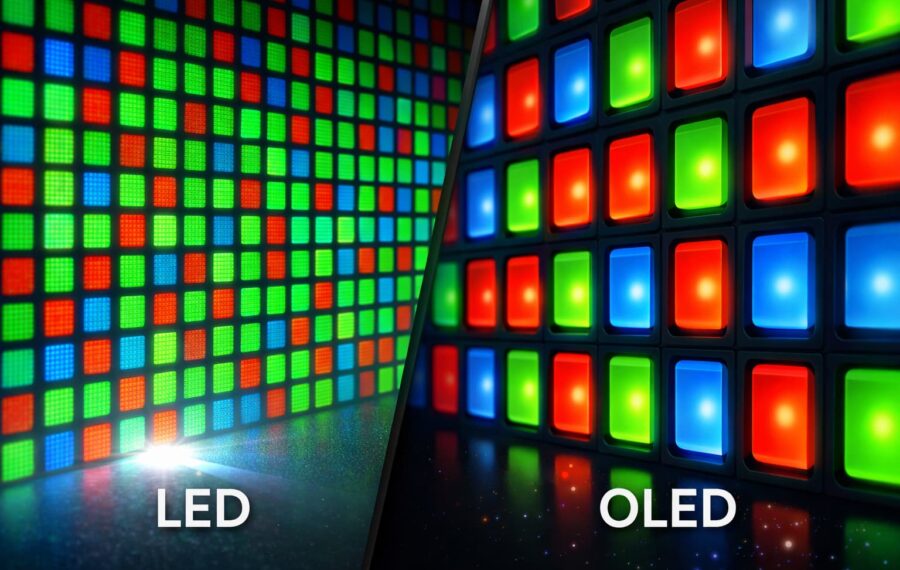 LED vs OLED pixel comparison LED vs OLED pixel comparison