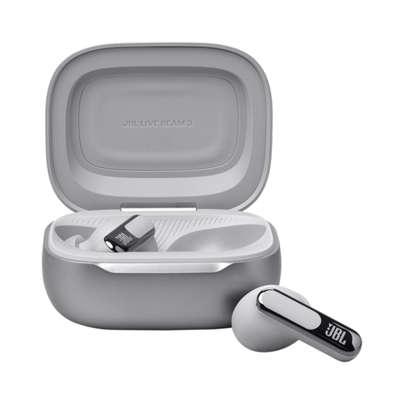 JBL LIVE BEAM 3 True Wireless Noise-Cancelling Earbuds Silver - Image 2