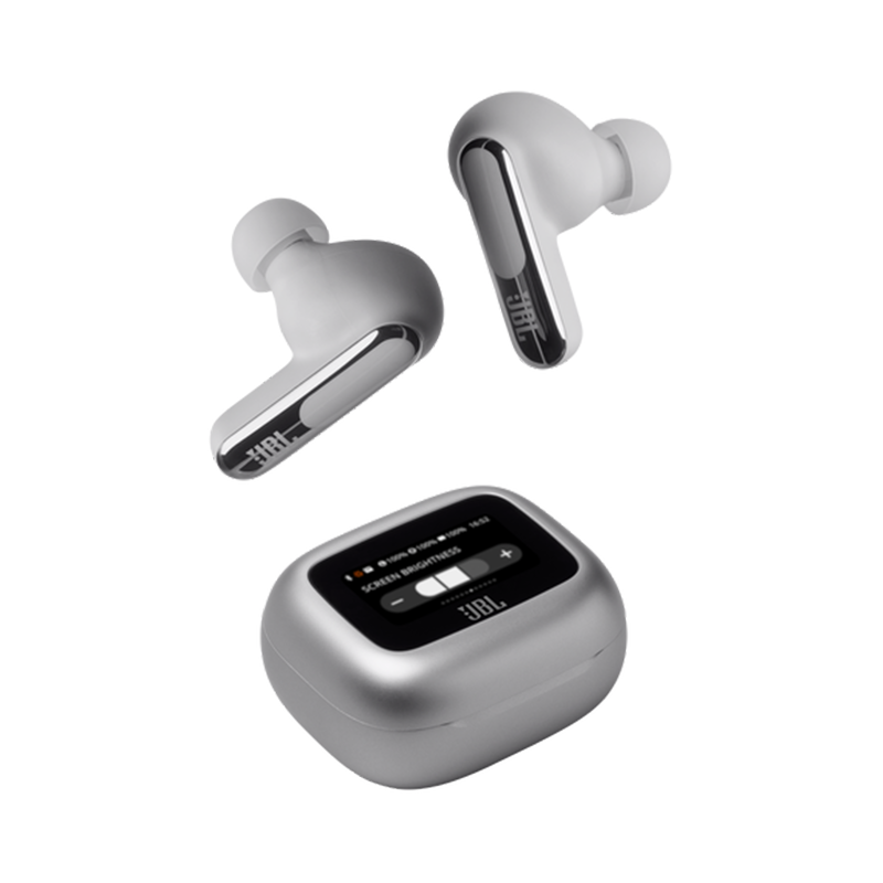 JBL LIVE BEAM 3 True Wireless Noise-Cancelling Earbuds Silver - Image 3