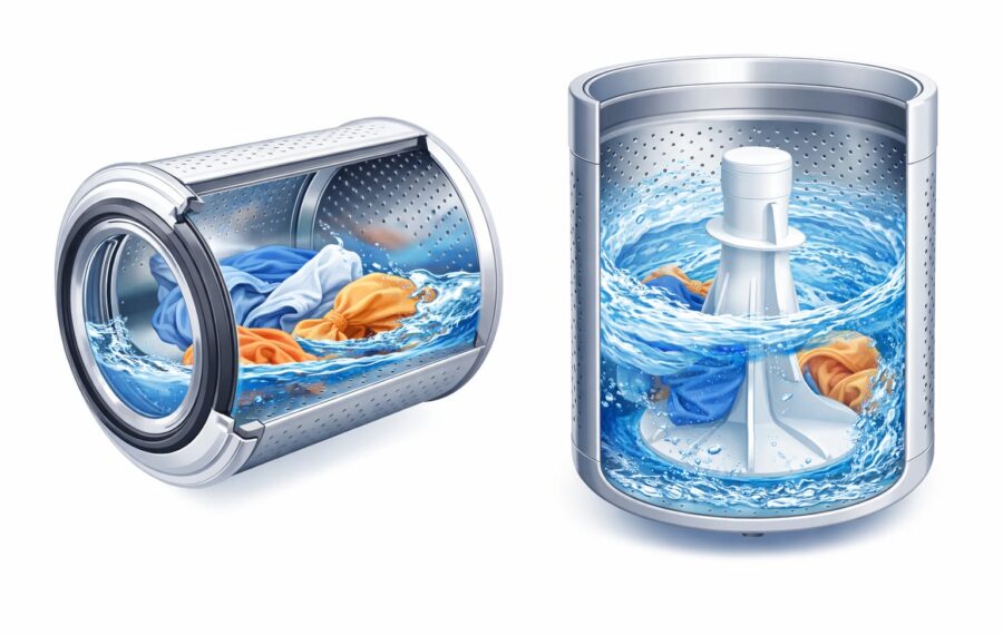 Washing machine drum comparison illustration Washing machine drum comparison illustration