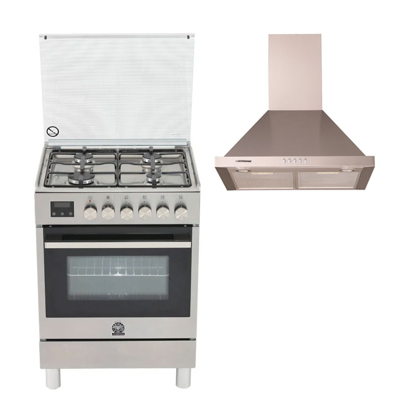 La Germania TU140 61CX 60cm Gas Cooking Range + H33.6 60cm Chimney Range Hood – BUNDLE