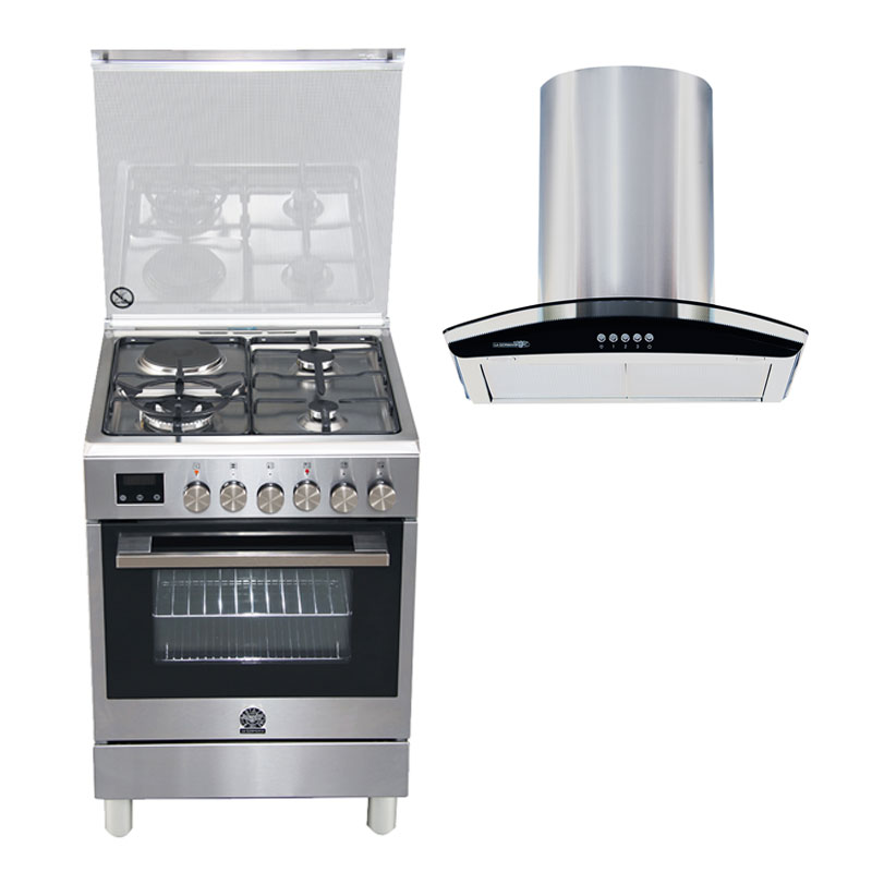 La Germania TU651 61CX 60cm Gas Cooking Range + H73.6 60cm Chimney Range Hood - BUNDLE