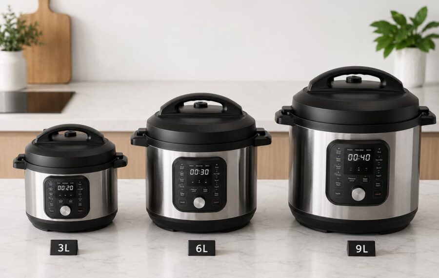 Modern kitchen with multi-cookers lineup Modern kitchen with multi-cookers lineup