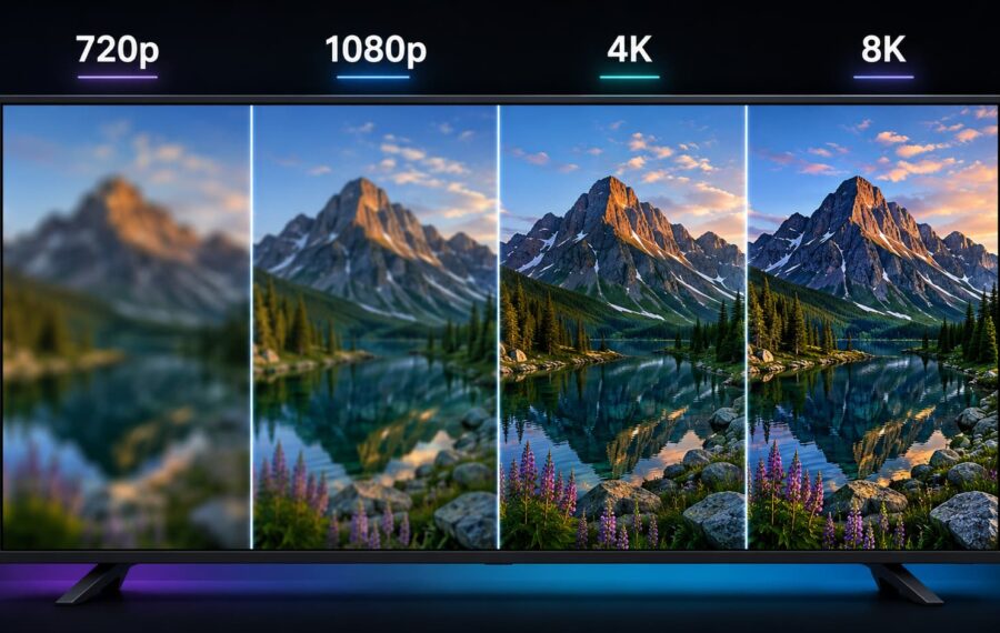 Resolution comparison- 720p to 8K Resolution comparison- 720p to 8K